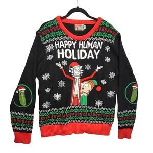 Spencers Unisex Rick & Morty Christmas Sweater Size Large Holiday Adult Swim